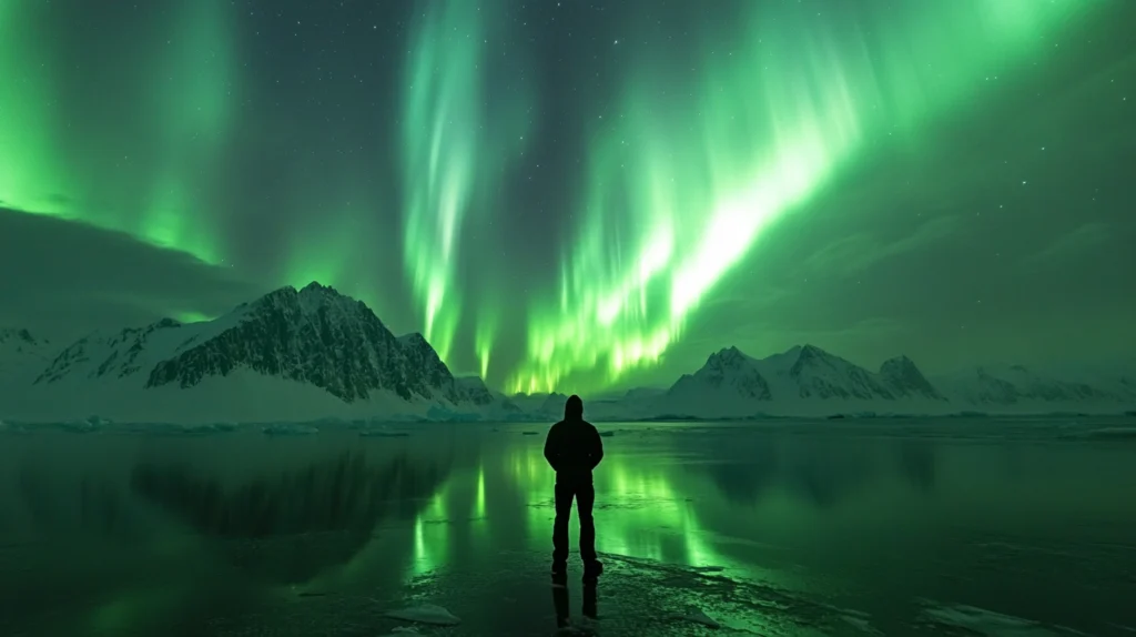 The Northern Lights dancing over Iceland’s landscape